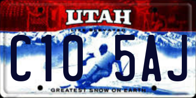 UT license plate C105AJ