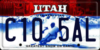 UT license plate C105AL