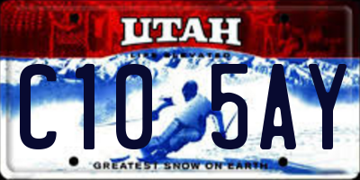 UT license plate C105AY