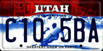 UT license plate C105BA