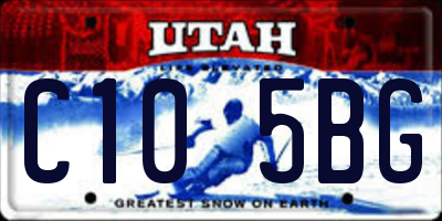 UT license plate C105BG