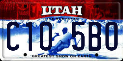 UT license plate C105BO