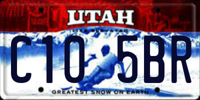 UT license plate C105BR