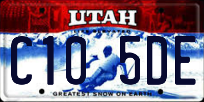UT license plate C105DE