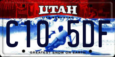 UT license plate C105DF