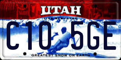 UT license plate C105GE