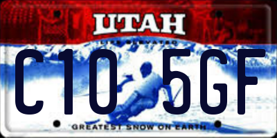 UT license plate C105GF