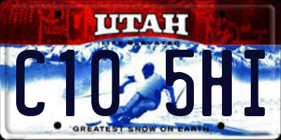 UT license plate C105HI