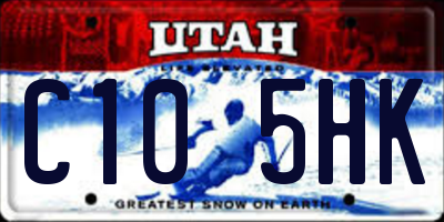 UT license plate C105HK