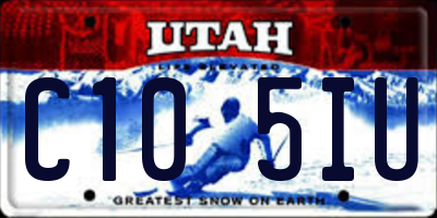 UT license plate C105IU