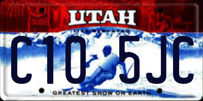 UT license plate C105JC