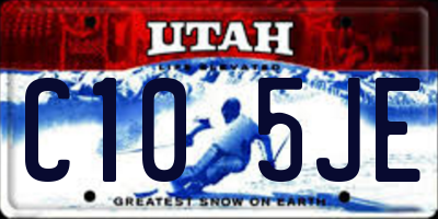 UT license plate C105JE