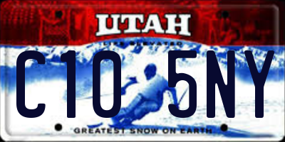 UT license plate C105NY