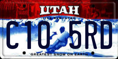 UT license plate C105RD