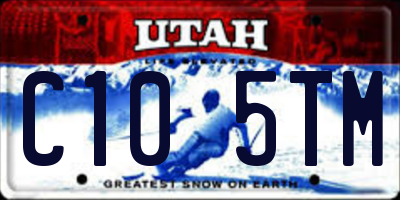 UT license plate C105TM