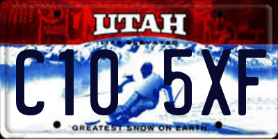 UT license plate C105XF