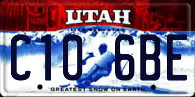 UT license plate C106BE