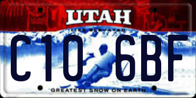 UT license plate C106BF
