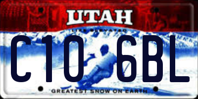 UT license plate C106BL