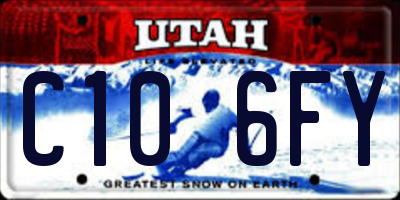 UT license plate C106FY