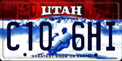 UT license plate C106HI