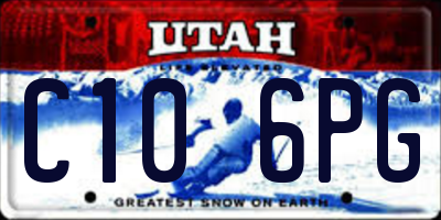 UT license plate C106PG