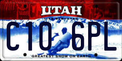 UT license plate C106PL