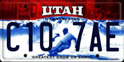 UT license plate C107AE