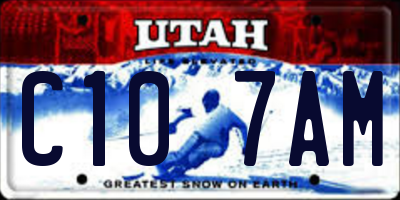UT license plate C107AM