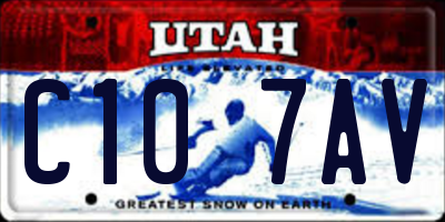 UT license plate C107AV