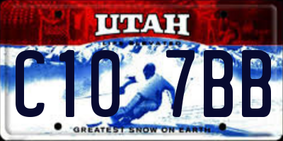 UT license plate C107BB