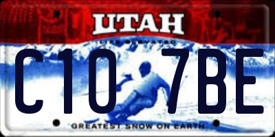 UT license plate C107BE
