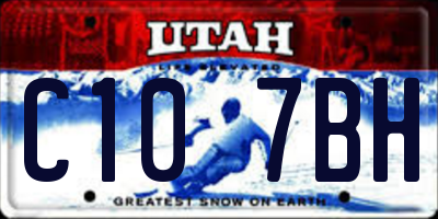 UT license plate C107BH