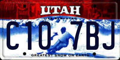 UT license plate C107BJ