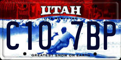 UT license plate C107BP
