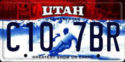 UT license plate C107BR