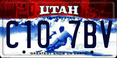 UT license plate C107BV