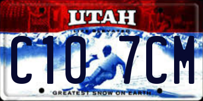 UT license plate C107CM