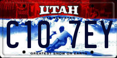 UT license plate C107EY