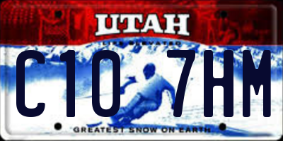 UT license plate C107HM