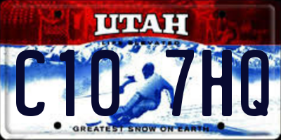 UT license plate C107HQ