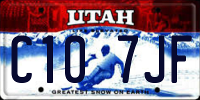 UT license plate C107JF