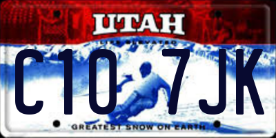 UT license plate C107JK