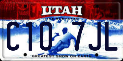 UT license plate C107JL