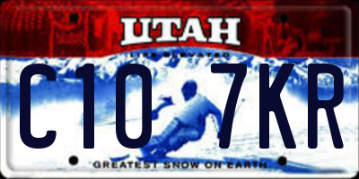 UT license plate C107KR