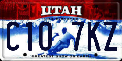 UT license plate C107KZ
