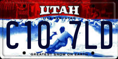 UT license plate C107LD