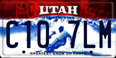 UT license plate C107LM