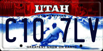UT license plate C107LV