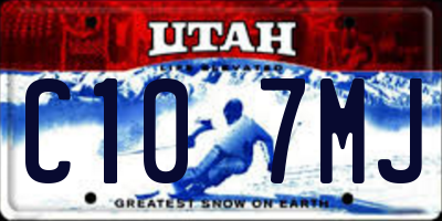 UT license plate C107MJ